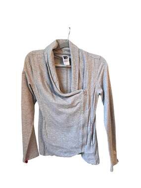 The North Face Heather Grey Sharlet Asymmetrical Side-Zip Cowl Neck Jacket Small